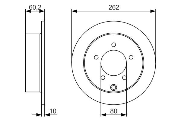 BOSCH 0 986 479 A41 Bremsscheiben &Oslash; 262mm f&uuml;r Hinterachse