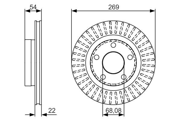 BOSCH 0 986 479 A42 Bremsscheiben Ø 269mm für Hinterachse