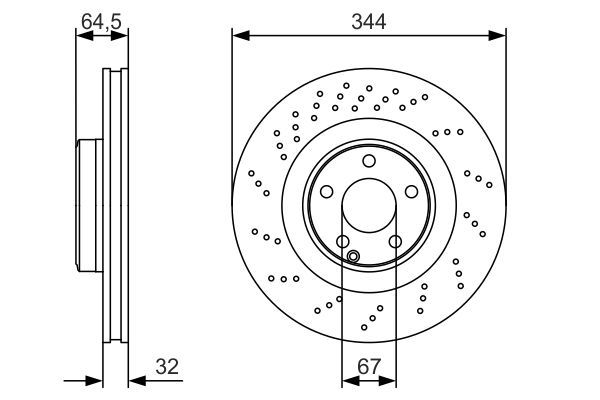 BOSCH 0 986 479 A17 Bremsscheibe &Oslash; 344mm f&uuml;r Vorderachse