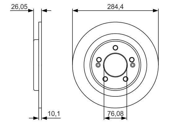 BOSCH 0 986 479 A47 Bremsscheiben &Oslash; 284mm f&uuml;r Hinterachse