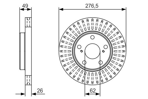 BOSCH 0 986 479 A62 Bremsscheiben &Oslash; 2765mm f&uuml;r Vorderachse