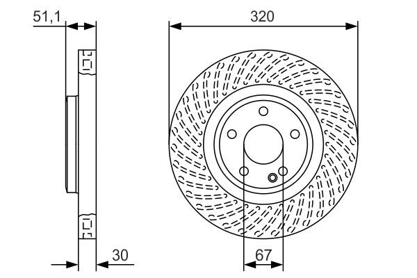 BOSCH 0 986 479 A59 Bremsscheibe &Oslash; 320mm f&uuml;r Vorderachse