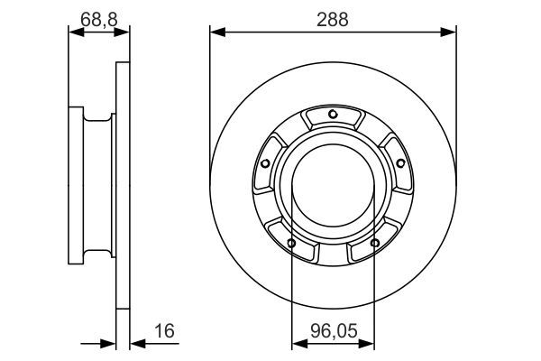 BOSCH 0 986 479 A50 Bremsscheibe &Oslash; 288mm f&uuml;r Hinterachse