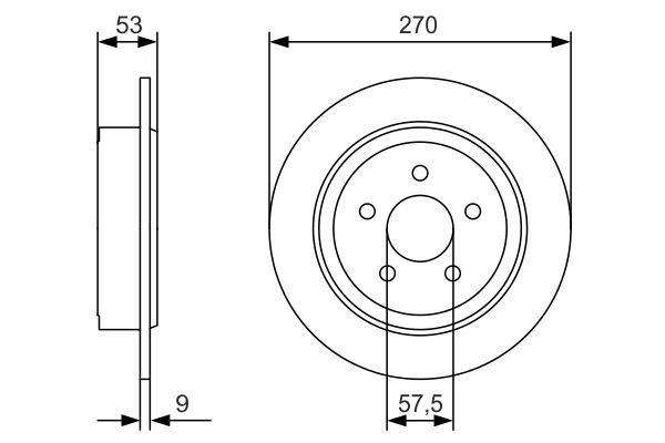BOSCH 0 986 479 A79 Bremsscheiben &Oslash; 270mm f&uuml;r Hinterachse