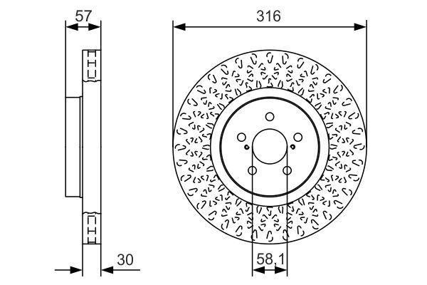 BOSCH 0 986 479 A81 Bremsscheibe &Oslash; 3158mm f&uuml;r Vorderachse