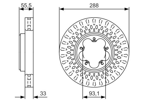 BOSCH 0 986 479 A49 Bremsscheibe &Oslash; 288mm f&uuml;r Vorderachse