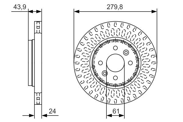 BOSCH 0 986 479 A85 Bremsscheiben Ø 2798mm für Vorderachse
