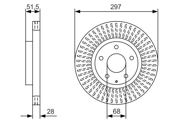 BOSCH 0 986 479 B15 Bremsscheiben &Oslash; 297mm f&uuml;r Vorderachse