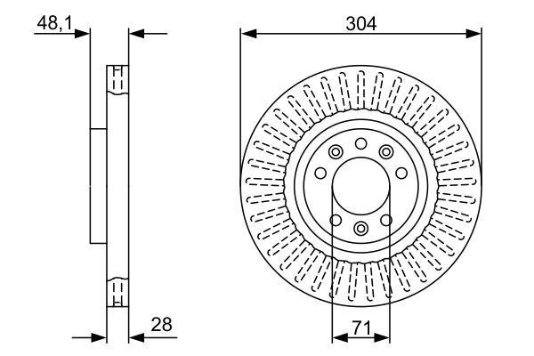 BOSCH 0 986 479 A89 Bremsscheiben &Oslash; 304mm f&uuml;r Vorderachse