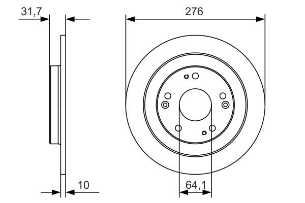 BOSCH 0 986 479 A92 Bremsscheiben &Oslash; 276mm f&uuml;r Hinterachse