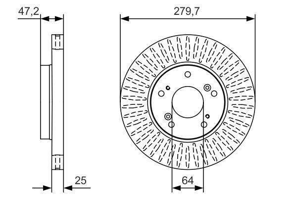 BOSCH 0 986 479 B01 Bremsscheiben &Oslash; 2797mm f&uuml;r Vorderachse