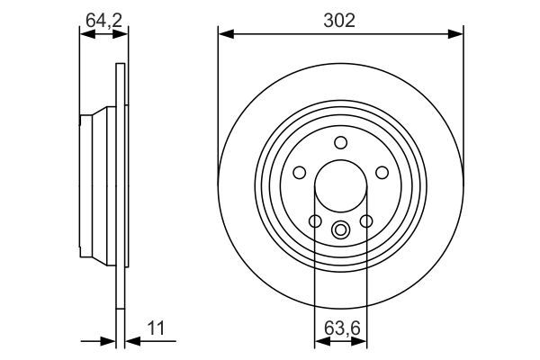 BOSCH 0 986 479 B19 Bremsscheiben &Oslash; 302mm f&uuml;r Hinterachse