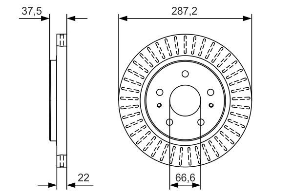 BOSCH 0 986 479 A98 Bremsscheiben Ø 2872mm