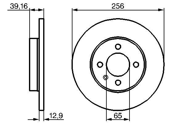 BOSCH 0 986 479 B30 Bremsscheiben &Oslash; 256mm f&uuml;r Vorderachse