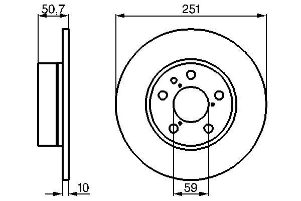 BOSCH 0 986 479 B31 Bremsscheiben &Oslash; 2512mm f&uuml;r Hinterachse
