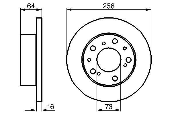 BOSCH 0 986 479 B24 Bremsscheiben &Oslash; 256mm f&uuml;r Vorderachse