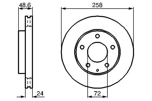 BOSCH 0 986 479 B25 Bremsscheiben &Oslash; 258mm f&uuml;r Vorderachse