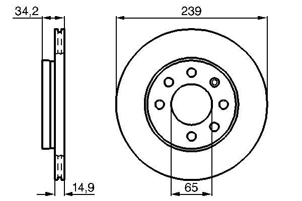 BOSCH 0 986 479 B42 Bremsscheiben &Oslash; 239mm f&uuml;r Vorderachse