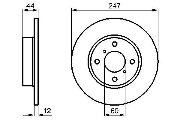 BOSCH 0 986 479 B45 Bremsscheiben &Oslash; 2467mm f&uuml;r Vorderachse