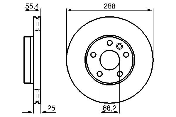 BOSCH 0 986 479 B57 Bremsscheiben &Oslash; 288mm f&uuml;r Vorderachse