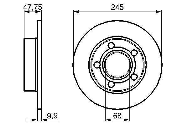 BOSCH 0 986 479 B56 Bremsscheiben &Oslash; 245mm f&uuml;r Hinterachse