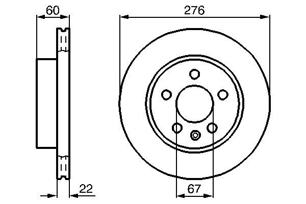 BOSCH 0 986 479 B53 Bremsscheiben &Oslash; 276mm f&uuml;r Vorderachse