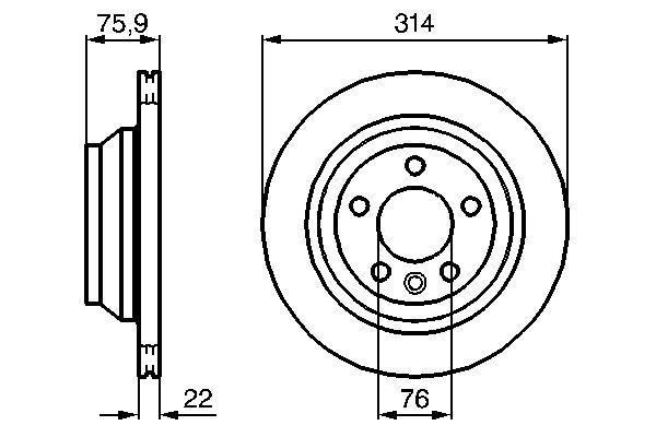 BOSCH 0 986 479 B72 Bremsscheiben &Oslash; 314mm f&uuml;r Hinterachse