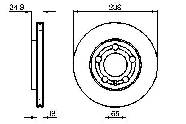 BOSCH 0 986 479 B62 Bremsscheiben &Oslash; 2387mm f&uuml;r Vorderachse