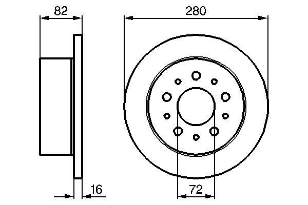 BOSCH 0 986 479 B63 Bremsscheiben &Oslash; 280mm f&uuml;r Hinterachse