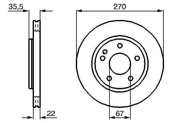 BOSCH 0 986 479 B67 Bremsscheiben &Oslash; 2703mm f&uuml;r Vorderachse