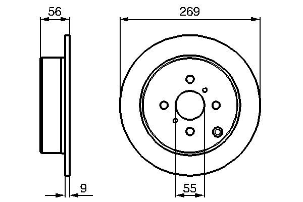 BOSCH 0 986 479 B71 Bremsscheiben &Oslash; 269mm f&uuml;r Hinterachse