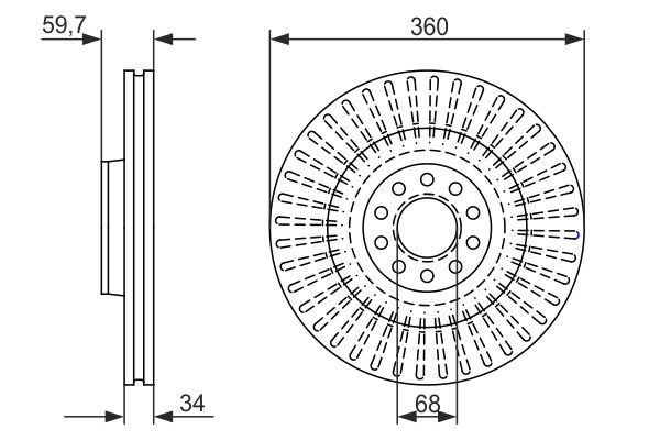 BOSCH 0 986 479 B97 Bremsscheibe &Oslash; 360mm f&uuml;r Vorderachse