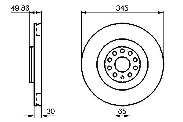 BOSCH 0 986 479 B87 Bremsscheibe &Oslash; 345mm f&uuml;r Vorderachse