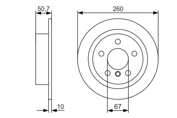 BOSCH 0 986 479 C96 Bremsscheiben &Oslash; 259mm f&uuml;r Hinterachse