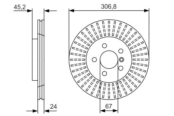 BOSCH 0 986 479 C93 Bremsscheibe &Oslash; 307mm f&uuml;r Vorderachse