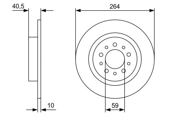 BOSCH 0 986 479 C98 Bremsscheiben &Oslash; 264mm f&uuml;r Hinterachse
