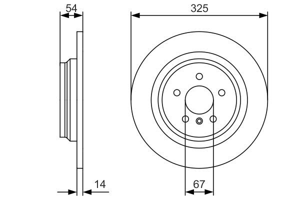 BOSCH 0 986 479 D10 Bremsscheiben &Oslash; 325mm f&uuml;r Hinterachse