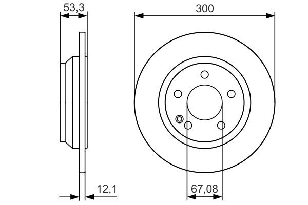 BOSCH 0 986 479 D12 Bremsscheiben Ø 300mm für Hinterachse