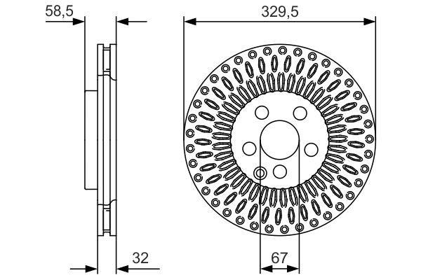 BOSCH 0 986 479 D13 Bremsscheibe Ø 330mm für Vorderachse