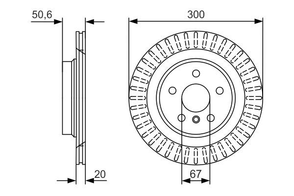 BOSCH 0 986 479 C95 Bremsscheiben &Oslash; 300mm f&uuml;r Hinterachse
