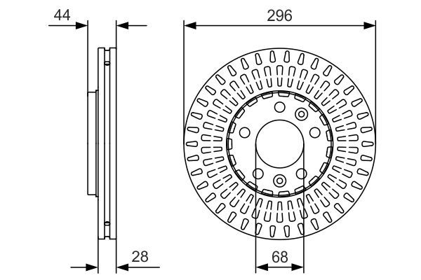 BOSCH 0 986 479 D30 Bremsscheibe &Oslash; 296mm f&uuml;r Vorderachse