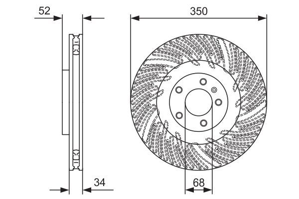 BOSCH 0 986 479 D28 Bremsscheibe &Oslash; 350mm f&uuml;r Vorderachse