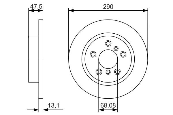 BOSCH 0 986 479 D17 Bremsscheiben &Oslash; 2895mm f&uuml;r Hinterachse
