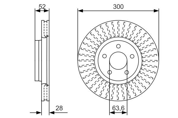 BOSCH 0 986 479 D38 Bremsscheiben &Oslash; 300mm f&uuml;r Vorderachse