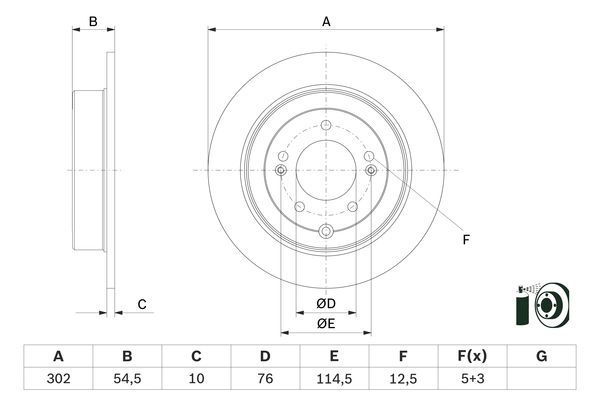BOSCH 0 986 479 E45 Bremsscheiben &Oslash; 302mm f&uuml;r Hinterachse