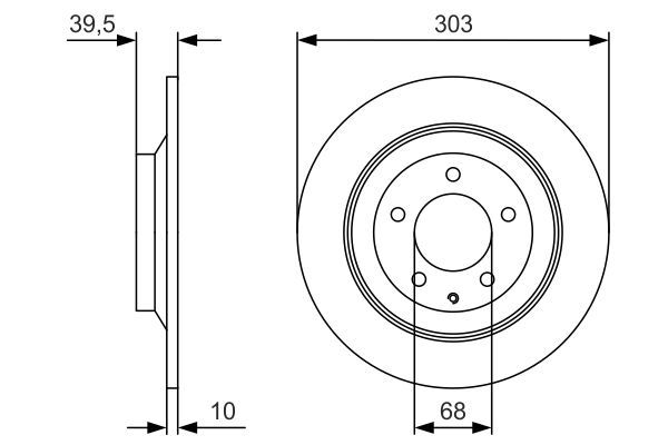 BOSCH 0 986 479 V04 Bremsscheiben &Oslash; 303mm f&uuml;r Hinterachse