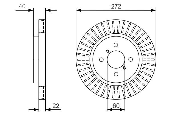 BOSCH 0 986 479 V08 Bremsscheiben &Oslash; 272mm f&uuml;r Vorderachse