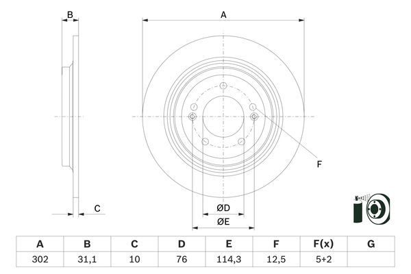 BOSCH 0 986 479 E46 Bremsscheiben &Oslash; 302mm f&uuml;r Hinterachse