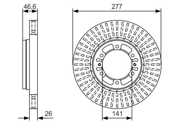 BOSCH 0 986 479 T41 Bremsscheiben Ø 277mm für Vorderachse