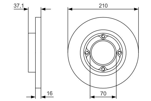 BOSCH 0 986 479 U96 Bremsscheiben &Oslash; 210mm f&uuml;r Vorderachse
